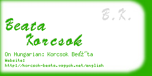 beata korcsok business card